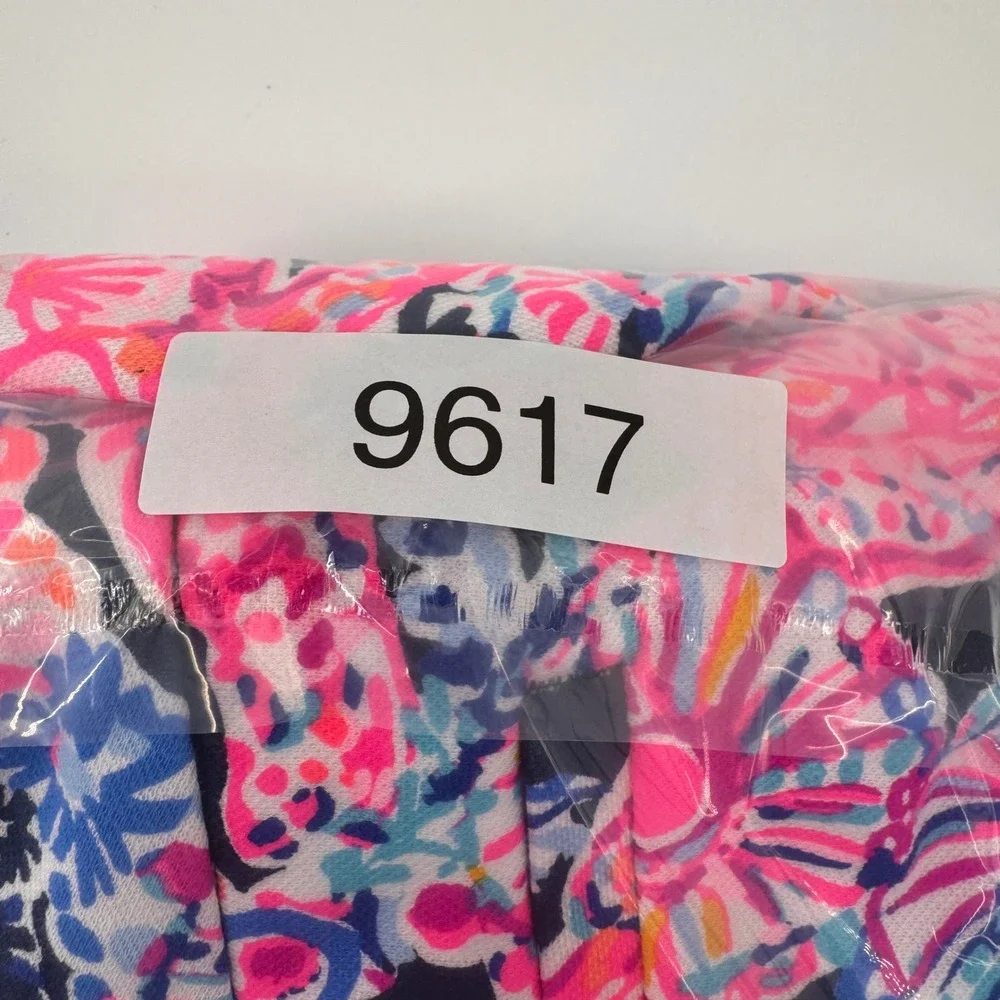 Lilly Pulitzer Buttercup Knit Short Women 14 Navy Pink Scalloped Turtle 005645